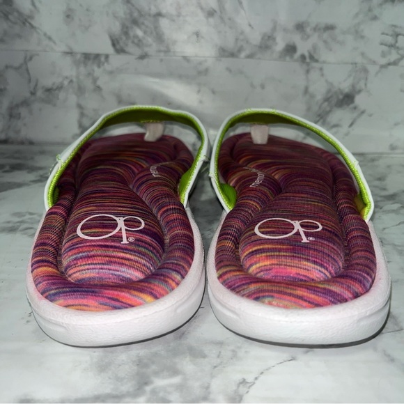 OP Women’s Multi Pink Memory Foam Thong Sandals Size M 7 / 8 Flip Flops Slip On - Picture 2 of 7